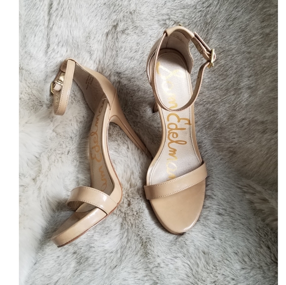 Sam Edelman Eleanor Patent Sandal in Almond - Picture 1 of 4